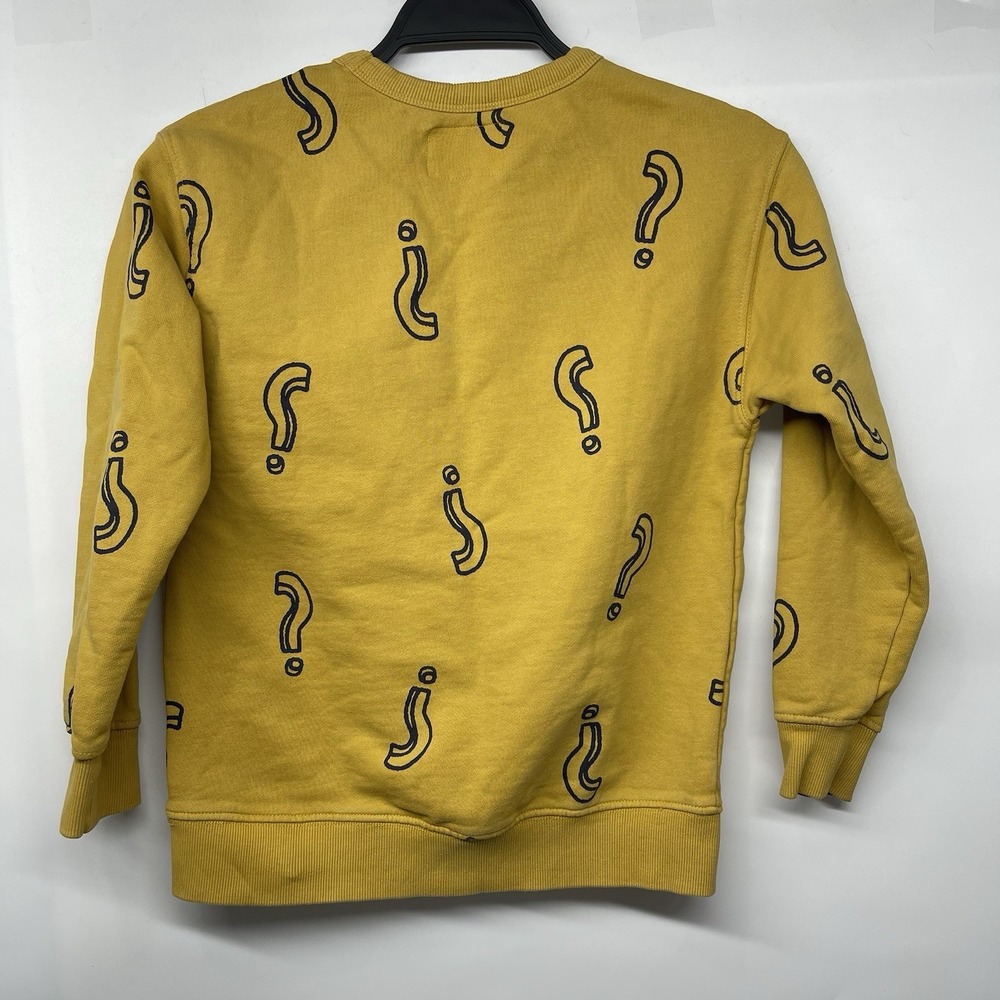 Zara Kids Size 9 Unisex Crewneck Pullover Sweatshirt With Question Mark Pattern - Picture 2 of 7